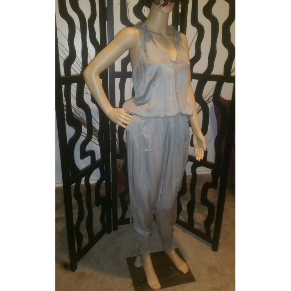 Beautiful Gray Racerback Jumpsuit - Picture 2 of 4